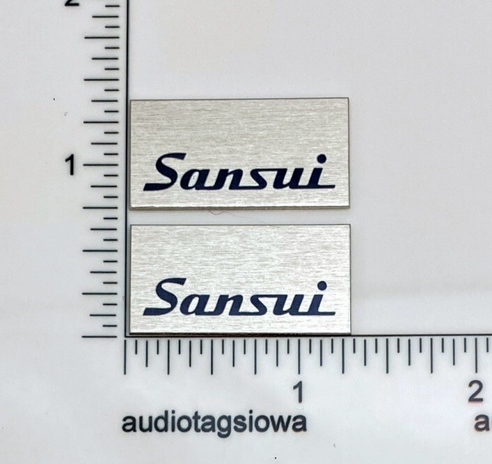 Sansui Speaker Badge Logo Emblem Custom Made Aluminum PAIR