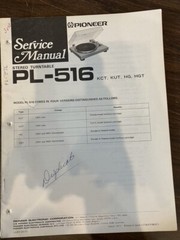 PIONEER PL-516 PL516 TURNTABLE Service Manual **ORIGINAL**
