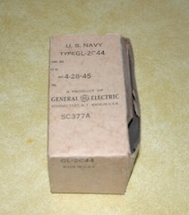 VTG RADIO VACUUM 4 TUBES GENERAL ELECTRONIC RCA PAPER BOX US NAVY USN GL2C44 LOT