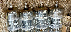 RARE NOS NIB QUAD JG 5814 12AU7 ECC82 TUBES G.E *1953 NEW USA MADE SQUARE GETTER
