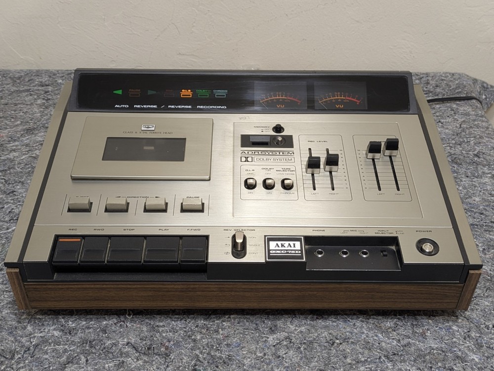 Vintage 70s AKAI GXC-75D Auto Reverse Audio Cassette Tape Player Recorder TESTED