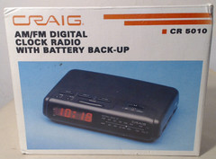 NIB VTG 1992 CRAIG AM FM Digital Clock Radio With Battery Back Up, Model CR5010
