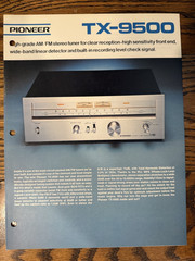 Vintage Original Pioneer TX-9500 Stereo Receiver Dealer Sales Brochure