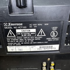 Emerson VCT120 10&Prime; TV-VCR Combo VHS Player Fully Tested – VCR Works!
