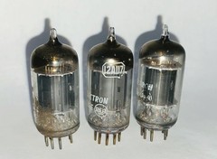 Matched 3 RCA 12AU7 Long 17mm Plates Angled D Getter Tubes 300B SE Amp *Test NOS