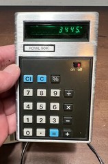 Vintage Royal 90K UA120 Calculator Green LCD, power cord, manual, case Tested