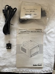 Radio Shack Portavision Portable 5-inch B & W Television.