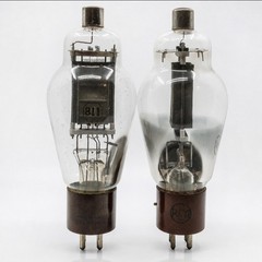 Pair of 811 transmitting tubes: one JAN Sylvania CHS 811 / 1 RCA /HICKOCK
