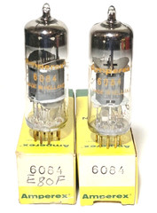 Date Matched Pair Amperex PQ 6084 / E80F Gold Pin Vacuum Tubes Tested NOS On TV7