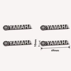 4Pcs For YAMAHA Aluminum Logo Badge Replacement piece 49mm X 10mm silvery