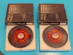 VINTAGE OPTIKINETICS 6 INCH EFFECT WHEELS FLAME PAIR WITH BOX UK UNTESTED AS IS