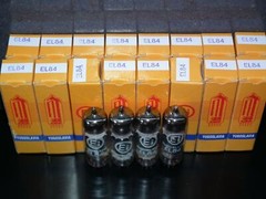 EL84 6BQ5 Tungsram Hungary – NOS platinum matched quad from 70s NOS NIB EI Boxes
