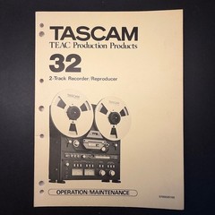 VINTAGE TASCAM 32 2-TRACK RECORDER/REPRODUCER OPERATION MAINTENANCE MANUAL