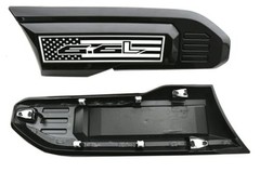 Pair Set New Custom 6.6L USA Flag Vent Emblems Driver Flag 6.6L-Glossy Black