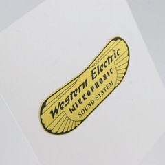 WESTERN ELECTRIC MIRROPHONIC logo badge STICKER DECAL waterproof PVC 77mmX25mm