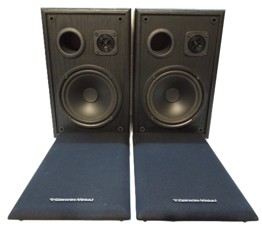 Cerwin Vega E Series Speakers E-26F With Dust Covers Nice Condition SOUND GREAT!