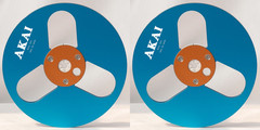 One Pair Blue Black TAPE REEL Akai 7 » inch Light Metal Aluminum Take Up Reel