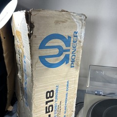 Vintage Pioneer PL-518 Direct Drive Turntable Original Box Missing Parts ** See