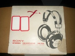 Sony DR-5A Stereo Headphones Black Silver Adjustable Headband 6.35mm 1970s Box