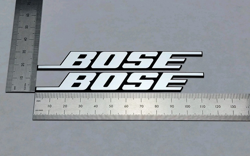 Bose Speaker Badge Logo Emblem Large Size Pair – Brushed Silver