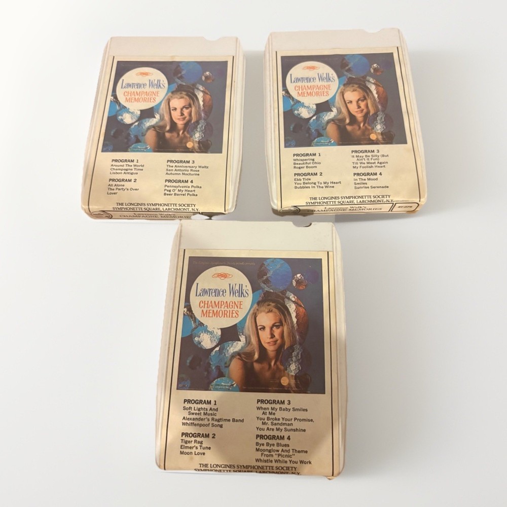 Lawrence Welk&rsquo;s 8 Track Casettes Lot of 3 – Lancers & Champagne Memories