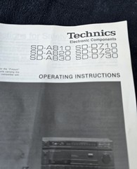 Technics Components SD-A810/820/830 & SD-D710/720/730 Owners Manual Original