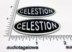 Celestion Speaker Badge Oval Logo Emblem Custom Made Aluminum PAIR