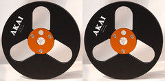 One Pair Blue Black TAPE REEL Akai 7 » inch Light Metal Aluminum Take Up Reel
