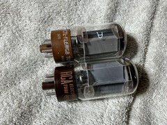 PAIR Vacuum Tubes 5881 RCA Tung-sol BROWN Tested On Amplitrex At-1000 82-85%