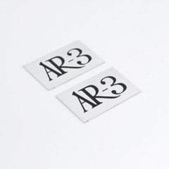 AR-3 Acoustic Research Speaker Badge Aluminum Logo 42mm(1.65&Prime;)X26mm(1.02&Prime;)