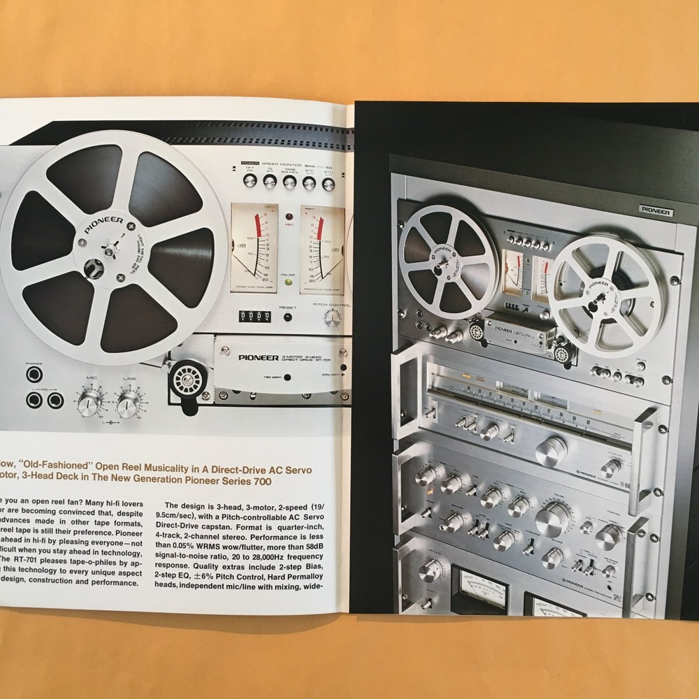 Original Pioneer RT-701 Reel-to-Reel Sales Brochure – NOS and Uncirculated