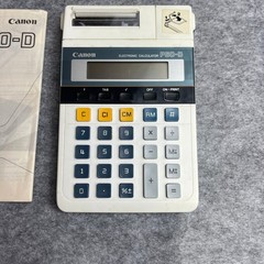 Canon P60-D Vintage Electronic Printing Calculator Gray White Japan with Box