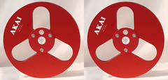 One Pair Blue Black TAPE REEL Akai 7 » inch Light Metal Aluminum Take Up Reel