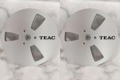 One Pair silvery TAPE REEL TEAC 7&Prime; inch Light Metal Aluminum Take Up Reel