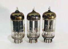 Matched 3 RCA 12AU7 Long 17mm Plates Angled D Getter Tubes 300B SE Amp *Test NOS