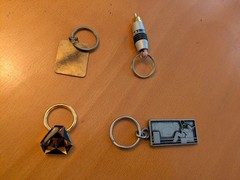 VINTAGE STEREO AUDIO KEYCHAIN Lot of 4 TDK Maxell Fuji Monster Cable Promo
