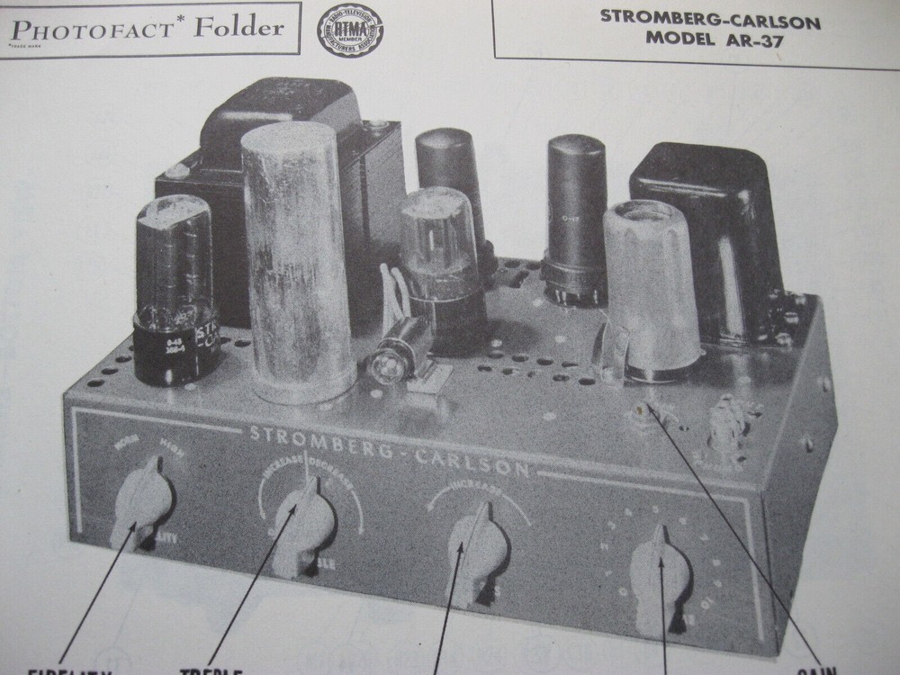 STROMBERG-CARLSON AR-37 AMPLIFIER AMP PHOTOFACT