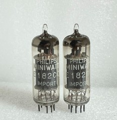 New matched pair E182CC 7119 tubes Philips Miniwatt SQ quality D-getter
