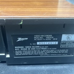 Zenith Vintage VCR VHS Player VRE205 Working No Remote Brown Wood Grain Tested/W