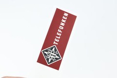 TELEFUNKEN logo badge Sticker Decal waterproof 108mm(4.25&Prime;)X40mm(1.57&Prime;) red