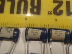 Qty(12) .015uf 100VDC Plastic Molded Film/Foil Capacitors NOS 10%