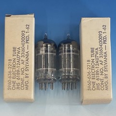 True NOS Pair Gold 3-Mica SYLVANIA 6189/12au7 Tubes Maxi PreAmp 2 Tested M0363