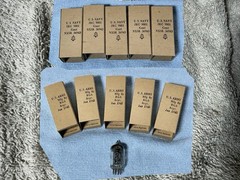 10 NOS RCA JRC 9001 Vacuum Tubes Black Plate Square Getter WW2 Box Dated 1945