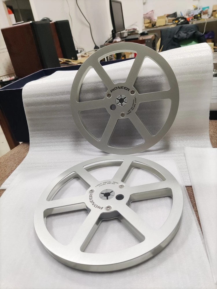 New One Pair Pioneer silvery 7 » Tape Reel Light Metal Aluminum Take Up Reel