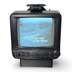 Vintage Optimus 7&Prime; B/W Portable Mini TV W/ Radio Tested Gaming CRT W Box AV