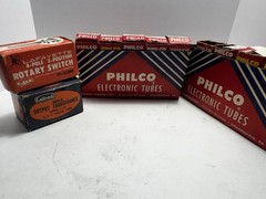 ⚡️Vacuum Tube Lot Philco Boxes + NOS Calrad Transformer & Lafayette Switch⚡️