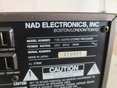 NAD 7155 AM/FM Stereo Receiver Made in Japan Vintage Untested Not Working Parts