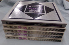 LOT OF 4 Maxell 35-180 Reel to Reel Tapes & 1 Hitachi Ultra Dynamic UD10-180