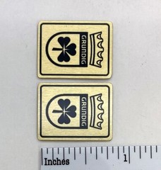 Grundig Speaker or Radio Badge Logo Custom Made Aluminum PAIR