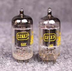 (2) MATCHED NOS NIB Raytheon 12AX7/ECC83 Long Black Plate Tubes ~ TEST STRONG!
